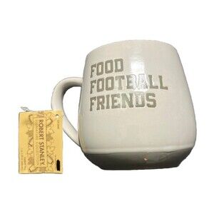 Robert Stanley Food Football Friends Mug Gray Taupe 24oz Dad Sports Superbowl